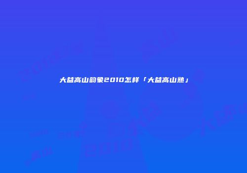 大益高山韵象2010怎样「大益高山熟」