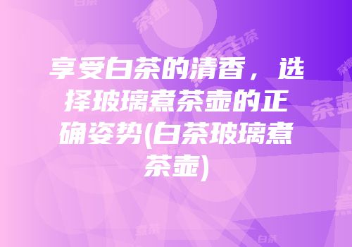 享受白茶的清香，选择玻璃煮茶壶的正确姿势(白茶玻璃煮茶壶)