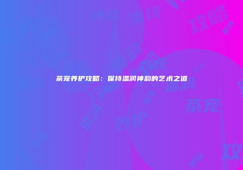茶宠养护攻略：保持温润神韵的艺术之道