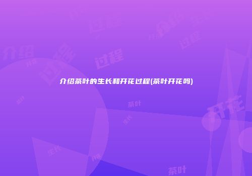 介绍茶叶的生长和开花过程(茶叶开花吗)
