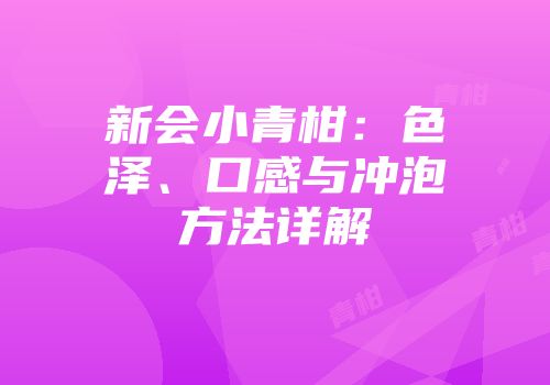 新会小青柑：色泽、口感与冲泡方法详解