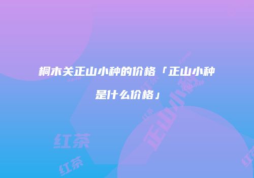 桐木关正山小种的价格「正山小种是什么价格」