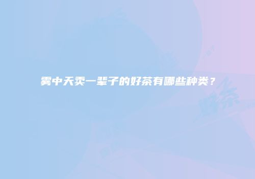 雾中天卖一辈子的好茶有哪些种类？