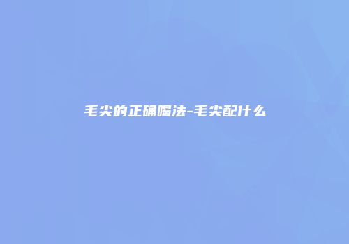 毛尖的正确喝法-毛尖配什么