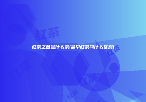 红茶之首是什么茶(最早红茶叫什么区别)
