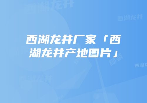 西湖龙井厂家「西湖龙井产地图片」