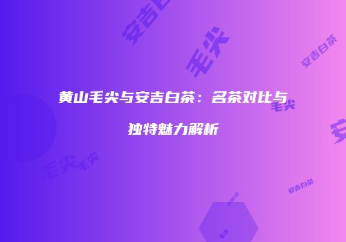 黄山毛尖与安吉白茶：名茶对比与独特魅力解析
