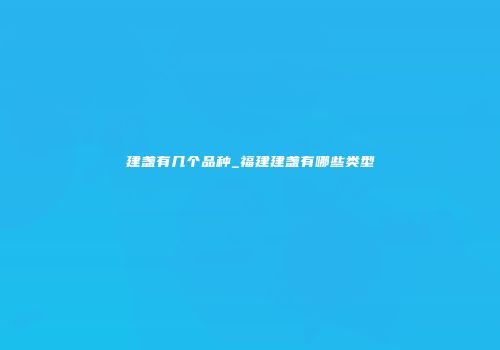 建盏有几个品种_福建建盏有哪些类型