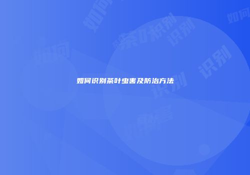 如何识别茶叶虫害及防治方法