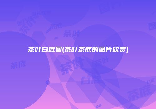 茶叶白底图(茶叶茶底的图片欣赏)