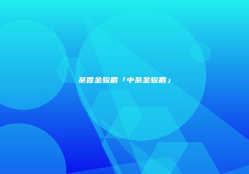 茶香金骏眉「中茶金骏眉」