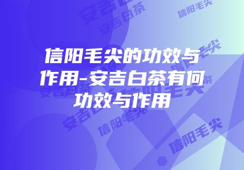 信阳毛尖的功效与作用-安吉白茶有何功效与作用