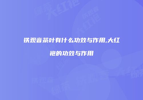 铁观音茶叶有什么功效与作用,大红袍的功效与作用