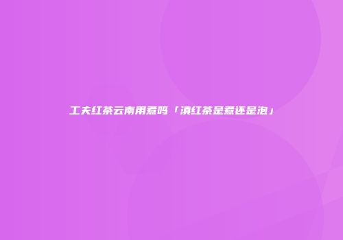 工夫红茶云南用煮吗「滇红茶是煮还是泡」