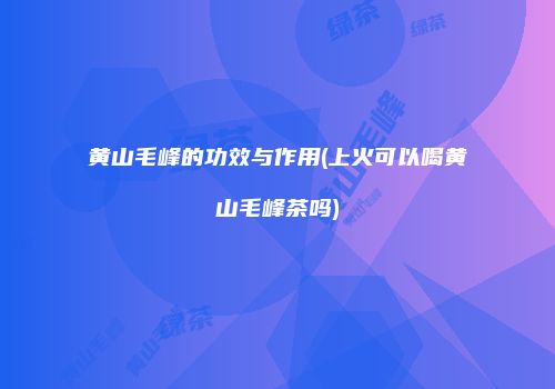 黄山毛峰的功效与作用(上火可以喝黄山毛峰茶吗)