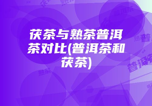 茯茶与熟茶普洱茶对比(普洱茶和茯茶)