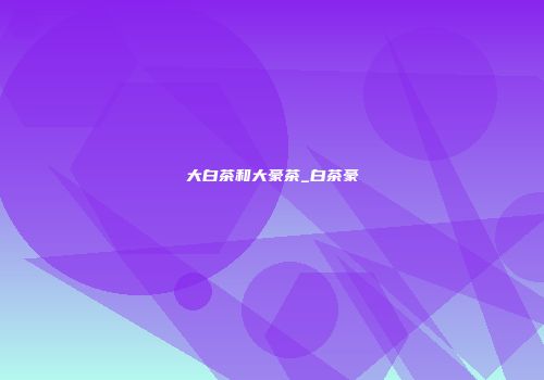 大白茶和大豪茶_白茶豪