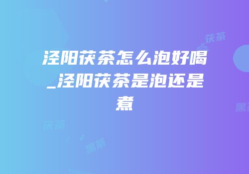 泾阳茯茶怎么泡好喝_泾阳茯茶是泡还是煮