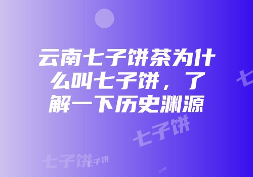 云南七子饼茶为什么叫七子饼，了解一下历史渊源