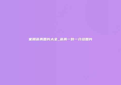家用茶具图片大全_茶具一对一介绍图片