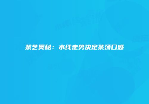 茶艺奥秘：水线走势决定茶汤口感