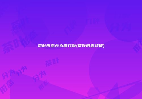 茶叶形态分为哪几种(茶叶形态特征)