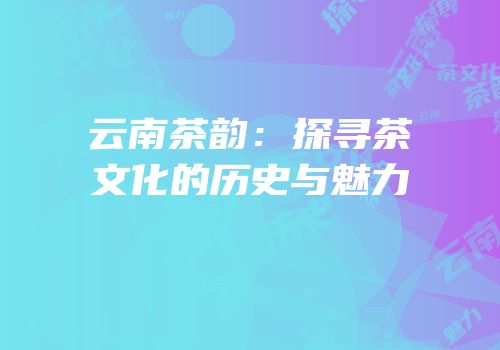 云南茶韵：探寻茶文化的历史与魅力