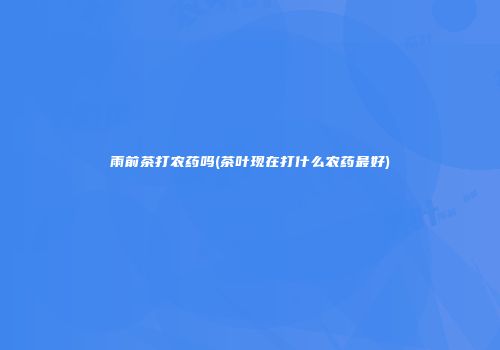 雨前茶打农药吗(茶叶现在打什么农药最好)