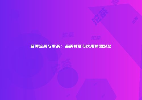 普洱沱茶与散茶：品质特征与饮用体验对比