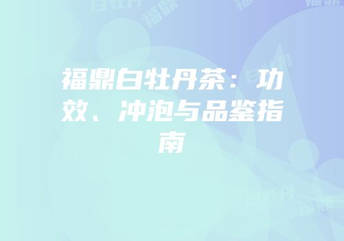 福鼎白牡丹茶：功效、冲泡与品鉴指南