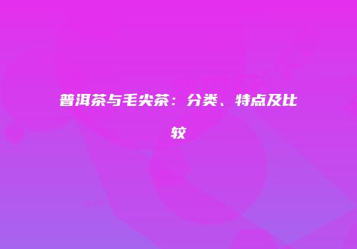 普洱茶与毛尖茶：分类、特点及比较