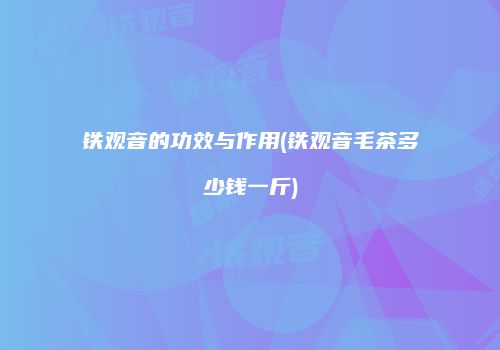 铁观音的功效与作用(铁观音毛茶多少钱一斤)