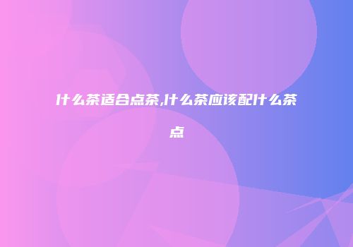 什么茶适合点茶,什么茶应该配什么茶点