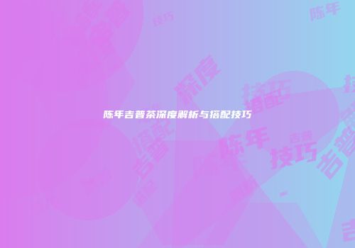 陈年吉普茶深度解析与搭配技巧