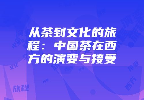从茶到文化的旅程：中国茶在西方的演变与接受