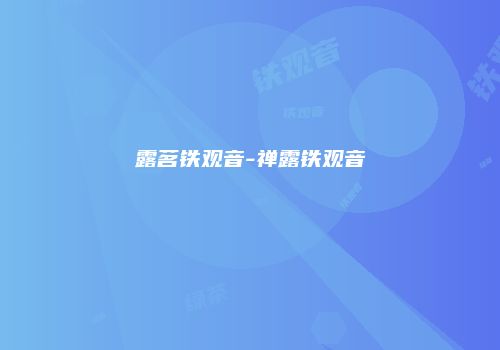 露茗铁观音-禅露铁观音