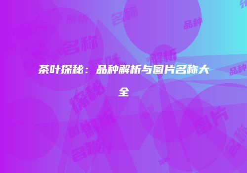 茶叶探秘：品种解析与图片名称大全