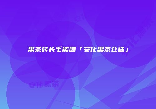 黑茶砖长毛能喝「安化黑茶仓味」