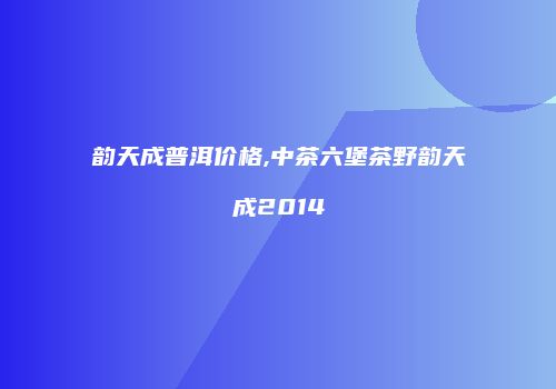 韵天成普洱价格,中茶六堡茶野韵天成2014