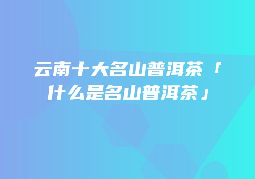 云南十大名山普洱茶「什么是名山普洱茶」
