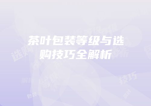 茶叶包装等级与选购技巧全解析