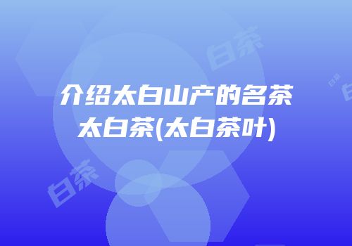介绍太白山产的名茶太白茶(太白茶叶)