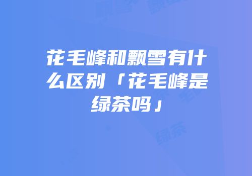花毛峰和飘雪有什么区别「花毛峰是绿茶吗」