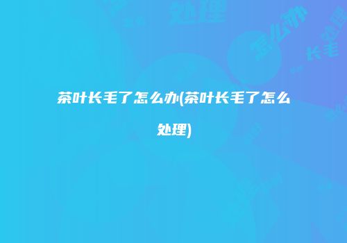 茶叶长毛了怎么办(茶叶长毛了怎么处理)