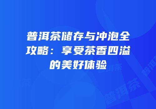 普洱茶储存与冲泡全攻略：享受茶香四溢的美好体验