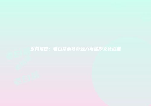 岁月陈香：老白茶的独特魅力与深厚文化底蕴