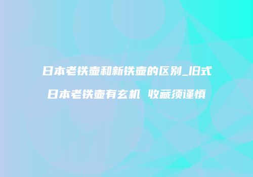 日本老铁壶和新铁壶的区别_旧式日本老铁壶有玄机 收藏须谨慎