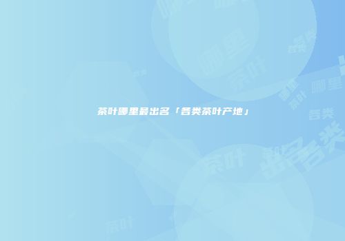 茶叶哪里最出名「各类茶叶产地」