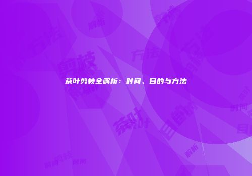 茶叶剪枝全解析：时间、目的与方法