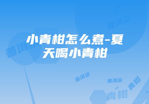 小青柑怎么煮-夏天喝小青柑